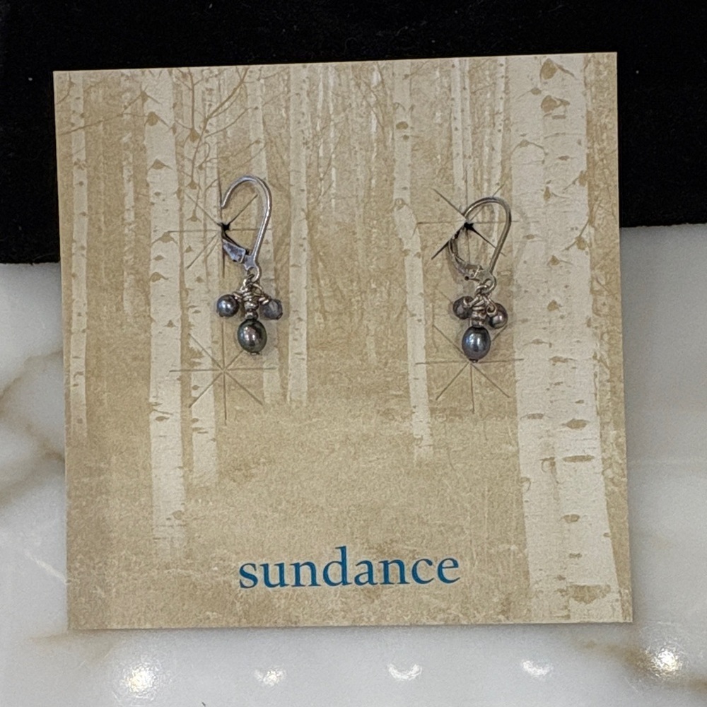 Sundance Catalog Gray Freshwater Pearl & Iolite Sterling Silver Earrings—New!